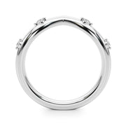 Chevron Half Eternity Ring in Gold & Platinum