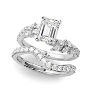 Romantic Diamond Leaf Engagement Ring Round Diamond Engagement Ring in 10K/14K gold and platinum with certified lab-grown or natural diamonds