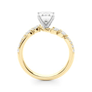 Romantic Diamond Leaf Engagement Ring Round Diamond Engagement Ring in 10K/14K gold and platinum with certified lab-grown or natural diamonds