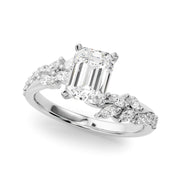 Romantic Diamond Leaf Engagement Ring Round Diamond Engagement Ring in 10K/14K gold and platinum with certified lab-grown or natural diamonds