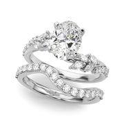 Romantic Diamond Leaf Engagement Ring Round Diamond Engagement Ring in 10K/14K gold and platinum with certified lab-grown or natural diamonds
