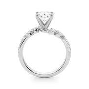 Romantic Diamond Leaf Engagement Ring Round Diamond Engagement Ring in 10K/14K gold and platinum with certified lab-grown or natural diamonds