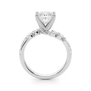 Romantic Diamond Leaf Engagement Ring Round Diamond Engagement Ring in 10K/14K gold and platinum with certified lab-grown or natural diamonds