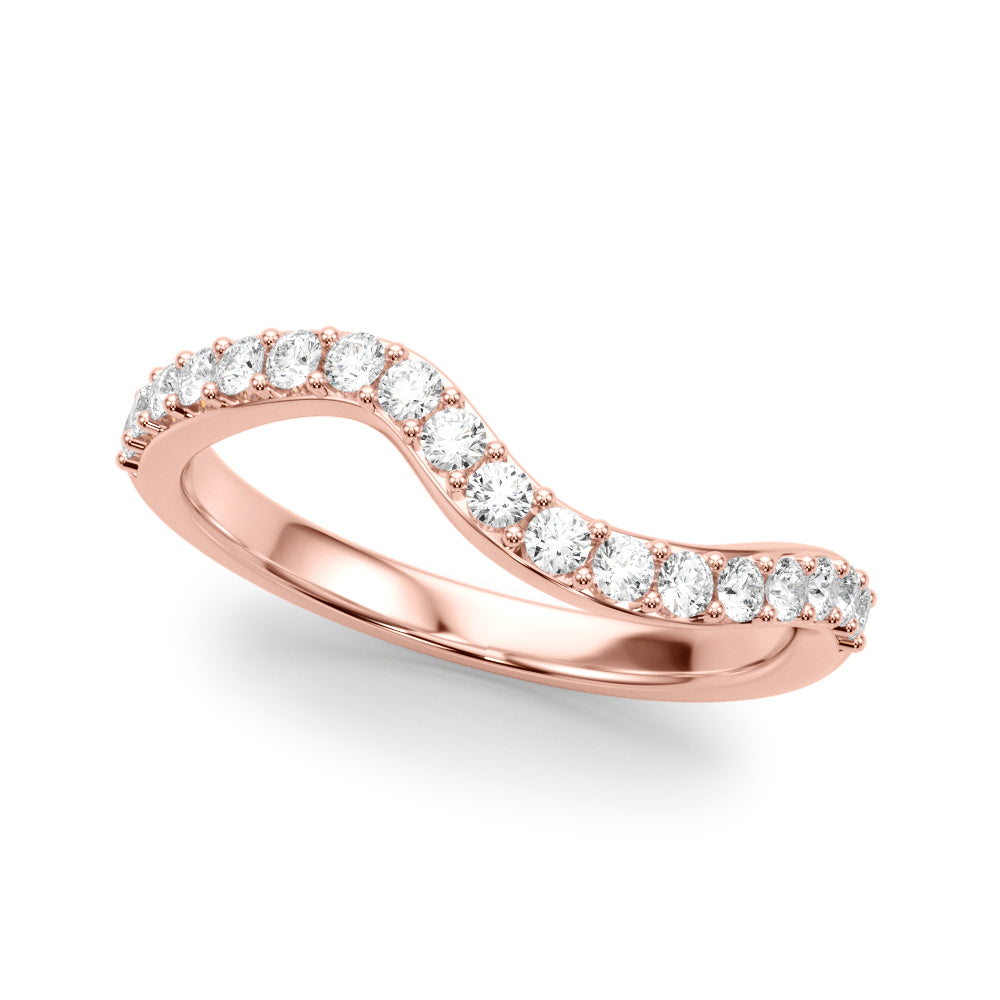 Curved Half Eternity Ring in Gold & Platinum