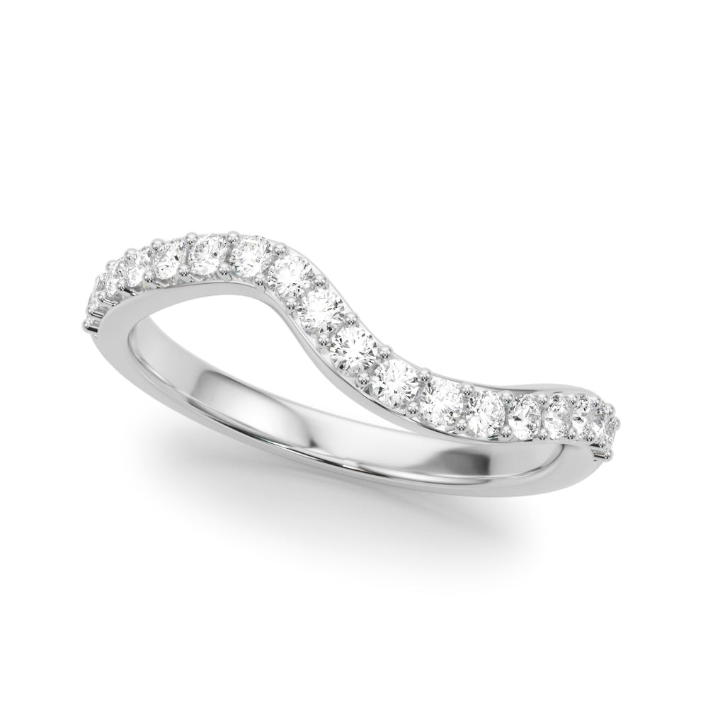 Curved Half Eternity Ring in Gold & Platinum