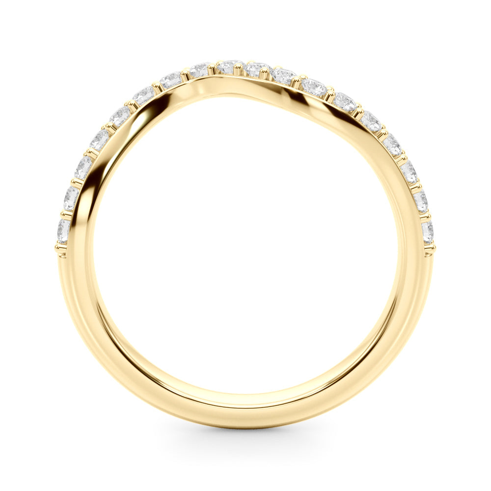 Curved Half Eternity Ring in Gold & Platinum