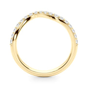 Curved Half Eternity Ring in Gold & Platinum