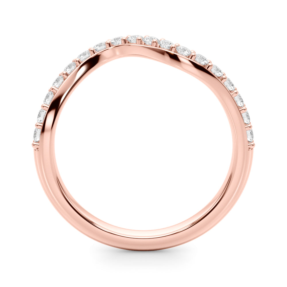 Curved Half Eternity Ring in Gold & Platinum