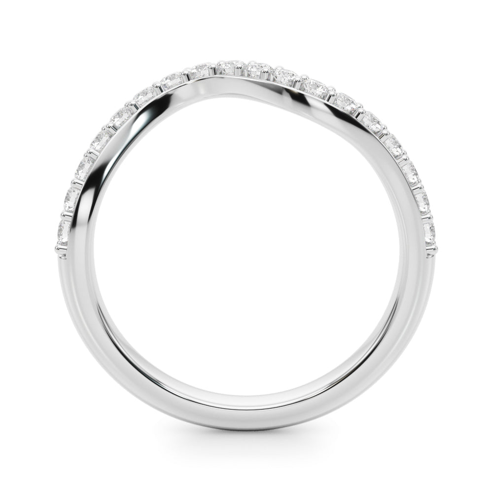 Curved Half Eternity Ring in Gold & Platinum
