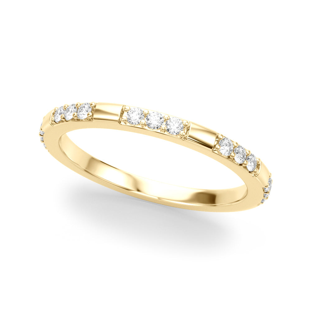 Contemporary Half Eternity Ring in 10K/14K gold and platinum with certified lab-grown or natural diamonds