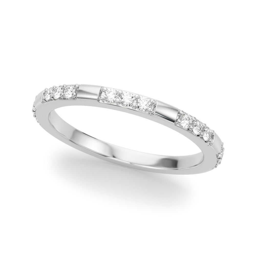 Contemporary Half Eternity Ring in Gold & Platinum