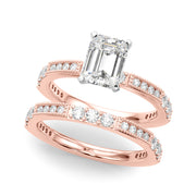 Lustrous Sidestone Round Diamond Engagement Ring in 10K/14K gold and platinum with certified lab-grown or natural diamonds