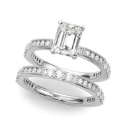 Lustrous Sidestone Round Diamond Engagement Ring in 10K/14K gold and platinum with certified lab-grown or natural diamonds