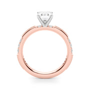 Lustrous Sidestone Round Diamond Engagement Ring in 10K/14K gold and platinum with certified lab-grown or natural diamonds