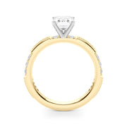 Lustrous Sidestone Round Diamond Engagement Ring in 10K/14K gold and platinum with certified lab-grown or natural diamonds