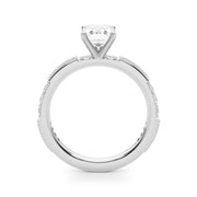Lustrous Sidestone Round Diamond Engagement Ring in 10K/14K gold and platinum with certified lab-grown or natural diamonds