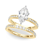 Lustrous Sidestone Round Diamond Engagement Ring in 10K/14K gold and platinum with certified lab-grown or natural diamonds