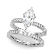 Lustrous Sidestone Round Diamond Engagement Ring in 10K/14K gold and platinum with certified lab-grown or natural diamonds