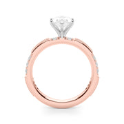 Lustrous Sidestone Round Diamond Engagement Ring in 10K/14K gold and platinum with certified lab-grown or natural diamonds
