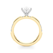 Lustrous Sidestone Round Diamond Engagement Ring in 10K/14K gold and platinum with certified lab-grown or natural diamonds