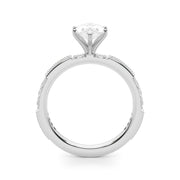 Lustrous Sidestone Round Diamond Engagement Ring in 10K/14K gold and platinum with certified lab-grown or natural diamonds