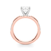 Lustrous Sidestone Round Diamond Engagement Ring in 10K/14K gold and platinum with certified lab-grown or natural diamonds