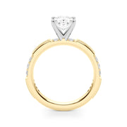 Lustrous Sidestone Round Diamond Engagement Ring in 10K/14K gold and platinum with certified lab-grown or natural diamonds