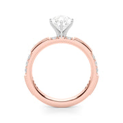 Lustrous Sidestone Round Diamond Engagement Ring in 10K/14K gold and platinum with certified lab-grown or natural diamonds