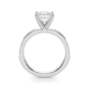 Lustrous Sidestone Round Diamond Engagement Ring in 10K/14K gold and platinum with certified lab-grown or natural diamonds