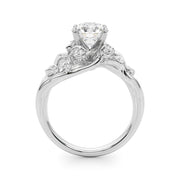 Opulent Sidestone Round Diamond Engagement Ring in 10K/14K gold and platinum with certified lab-grown or natural diamonds