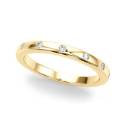 Burnished Half Eternity Ring in 10K/14K gold and platinum with certified lab-grown or natural diamonds