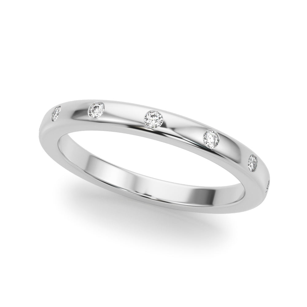 Burnished Half Eternity Ring in Gold & Platinum