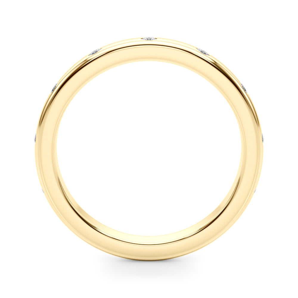 Burnished Half Eternity Ring in Gold & Platinum