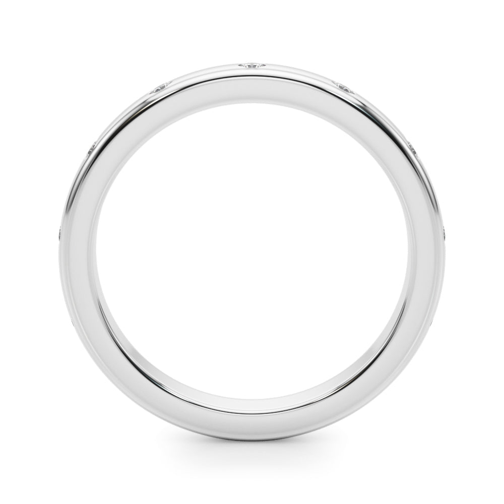 Burnished Half Eternity Ring in Gold & Platinum