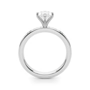 Crowned Straight Baguette Channel Set Round Diamond Engagement Ring in 10K/14K gold and platinum with certified lab-grown or natural diamonds