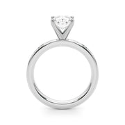 Crowned Straight Baguette Channel Set Round Diamond Engagement Ring in 10K/14K gold and platinum with certified lab-grown or natural diamonds