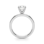 Crowned Straight Baguette Channel Set Round Diamond Engagement Ring in 10K/14K gold and platinum with certified lab-grown or natural diamonds