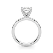 Crowned Straight Baguette Channel Set Round Diamond Engagement Ring in 10K/14K gold and platinum with certified lab-grown or natural diamonds