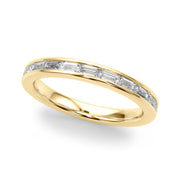 Channel Set Baguette Half Eternity Ring in 10K/14K gold and platinum with certified lab-grown or natural diamonds