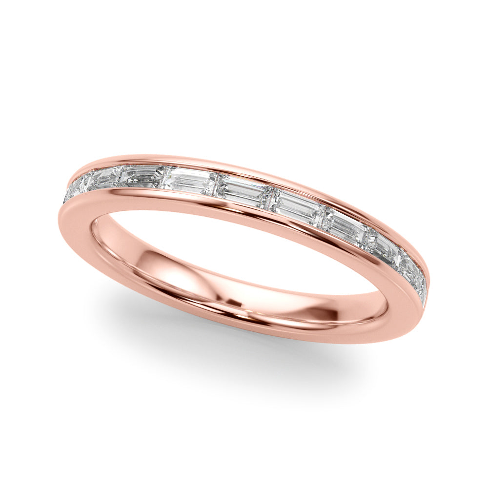 Channel Set Baguette Half Eternity Ring in Gold & Platinum