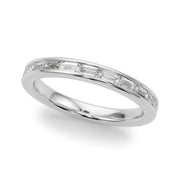 Channel Set Baguette Half Eternity Ring in Gold & Platinum