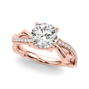Graceful Twisted Shank Engagement Ring Round Diamond Engagement Ring in 10K/14K gold and platinum with certified lab-grown or natural diamonds
