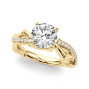 Graceful Twisted Shank Engagement Ring Round Diamond Engagement Ring in 10K/14K gold and platinum with certified lab-grown or natural diamonds