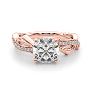 Graceful Twisted Shank Engagement Ring Round Diamond Engagement Ring in 10K/14K gold and platinum with certified lab-grown or natural diamonds