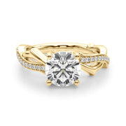 Graceful Twisted Shank Engagement Ring Round Diamond Engagement Ring in 10K/14K gold and platinum with certified lab-grown or natural diamonds