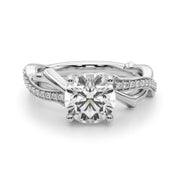 Graceful Twisted Shank Engagement Ring Round Diamond Engagement Ring in 10K/14K gold and platinum with certified lab-grown or natural diamonds