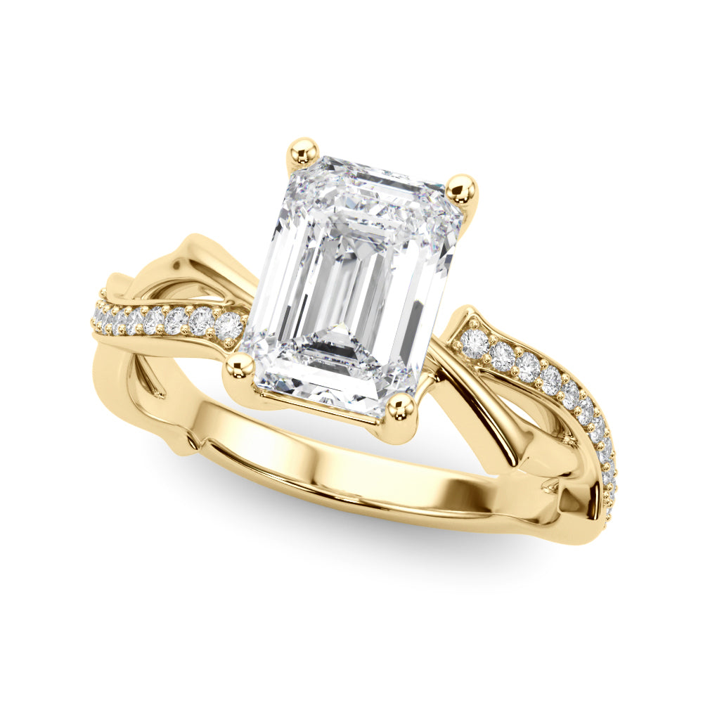 Graceful Twisted Shank Engagement Ring Round Diamond Engagement Ring in 10K/14K gold and platinum with certified lab-grown or natural diamonds