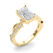 Graceful Twisted Shank Engagement Ring Round Diamond Engagement Ring in 10K/14K gold and platinum with certified lab-grown or natural diamonds