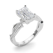 Graceful Twisted Shank Engagement Ring Round Diamond Engagement Ring in 10K/14K gold and platinum with certified lab-grown or natural diamonds