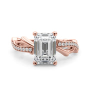 Graceful Twisted Shank Engagement Ring Round Diamond Engagement Ring in 10K/14K gold and platinum with certified lab-grown or natural diamonds